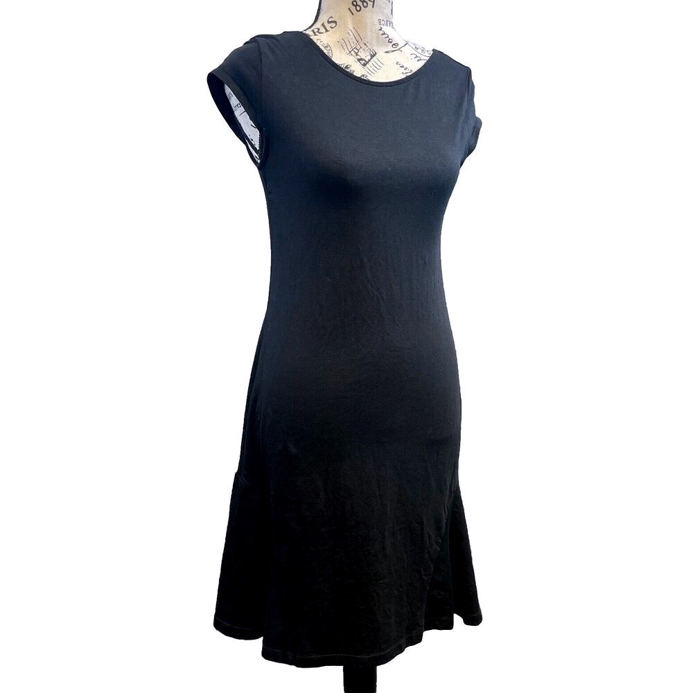 Uniqlo Hana Tajima Women Dress Cotton Rayon Black XS Minimalist Fit Flare